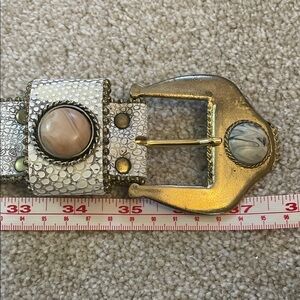 Leatherock Black and Gold Leather Belt